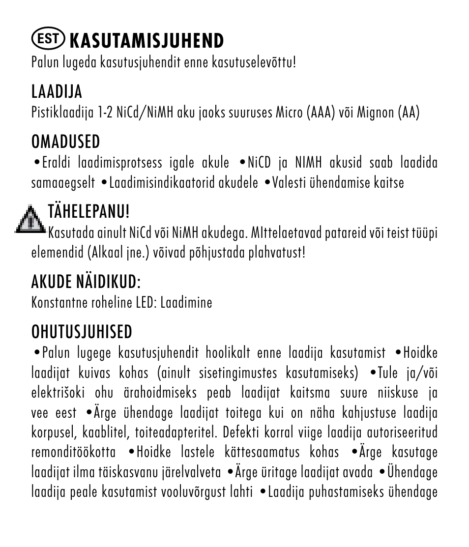 Kasutamisjuhend | ANSMANN 5107543 maxE Power Set User Manual | Page 28 / 40