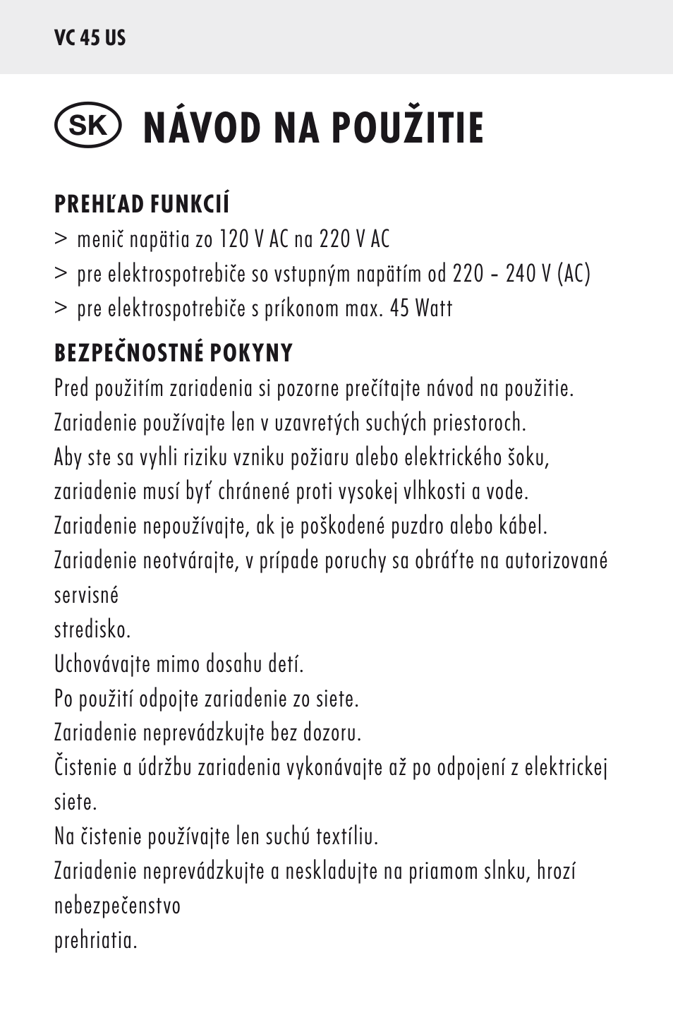 Návod na použitie | ANSMANN 5500022 VC 45 US User Manual | Page 24 / 36