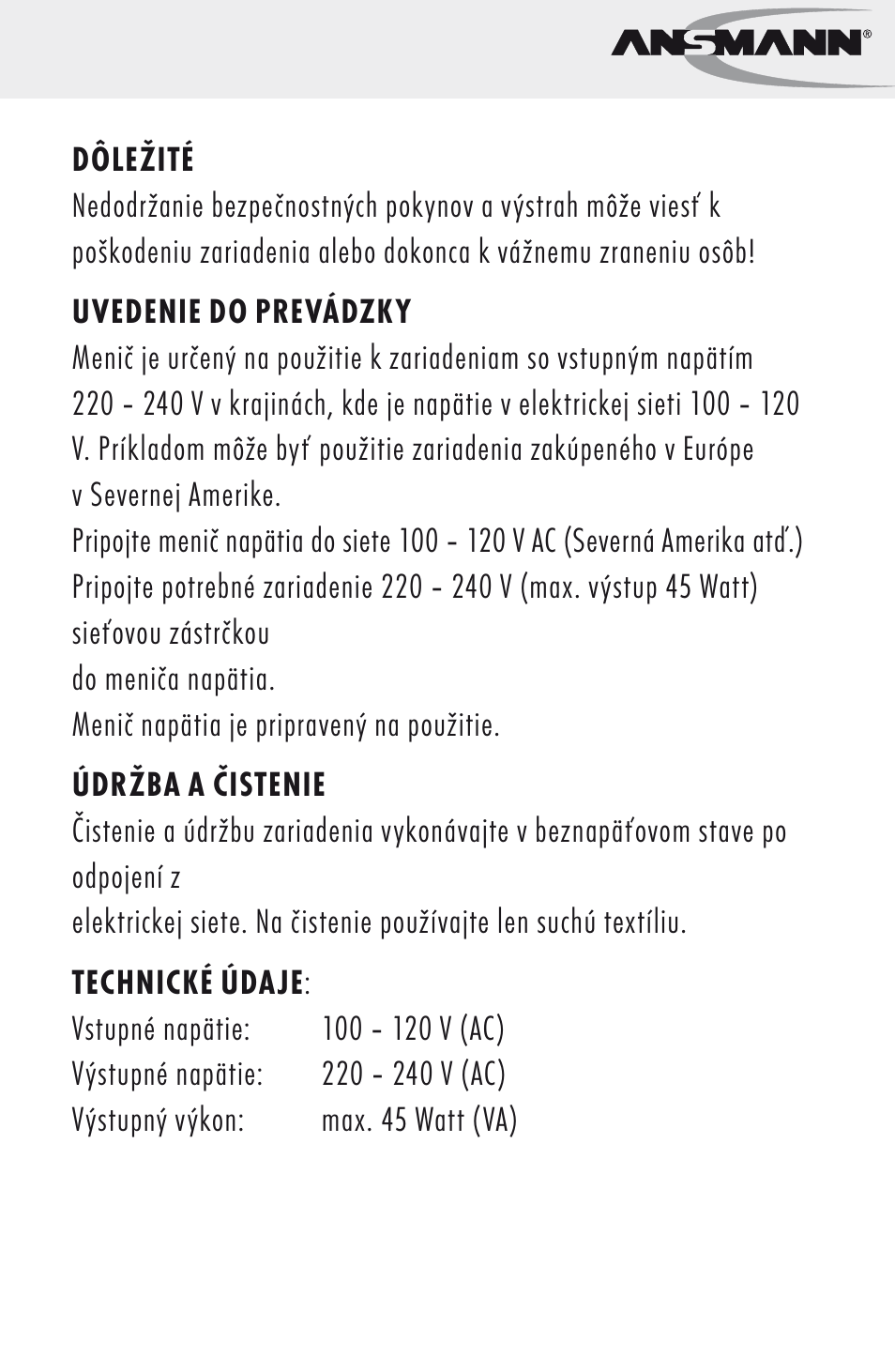 Návod na použitie | ANSMANN 5500022 VC 45 US User Manual | Page 25 / 36