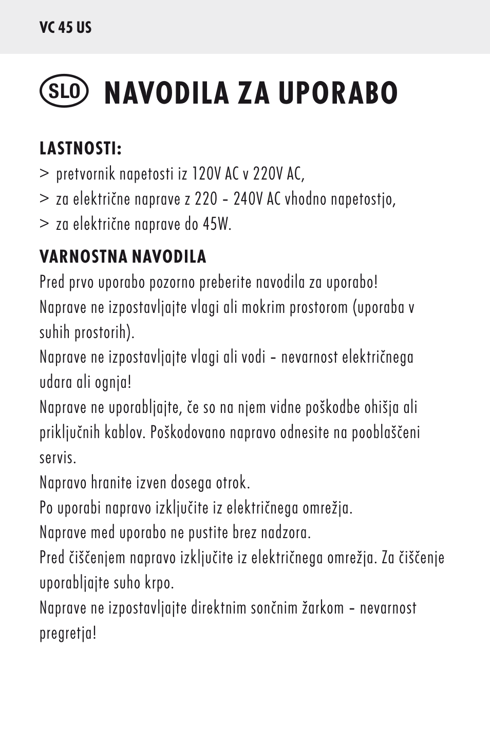 Navodila za uporabo | ANSMANN 5500022 VC 45 US User Manual | Page 26 / 36