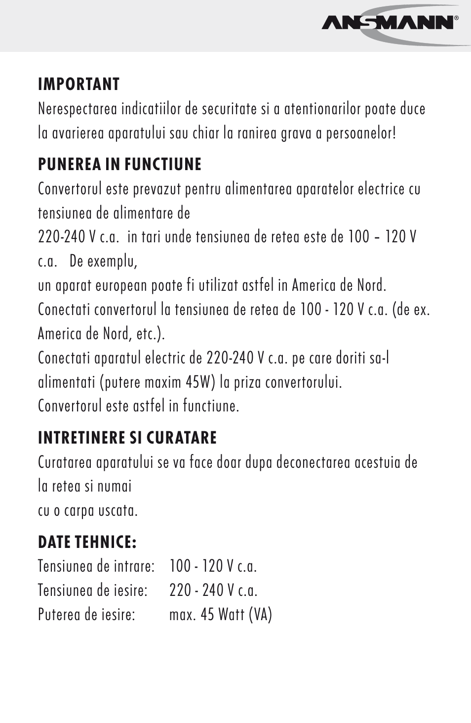 ANSMANN 5500022 VC 45 US User Manual | Page 29 / 36