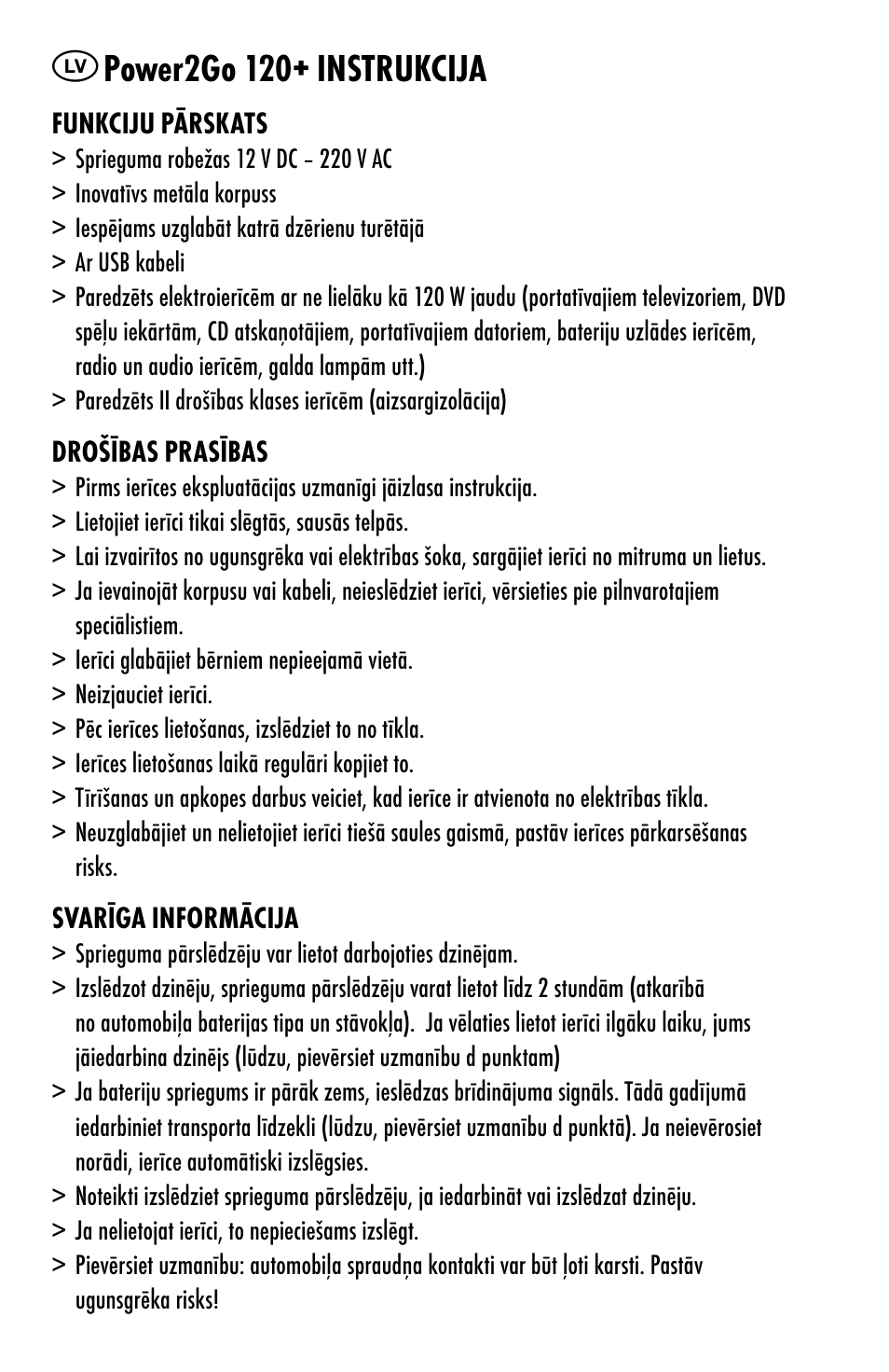 Power2go 120+ instrukcija | ANSMANN 5600003 Power2Go 120+ User Manual | Page 18 / 46