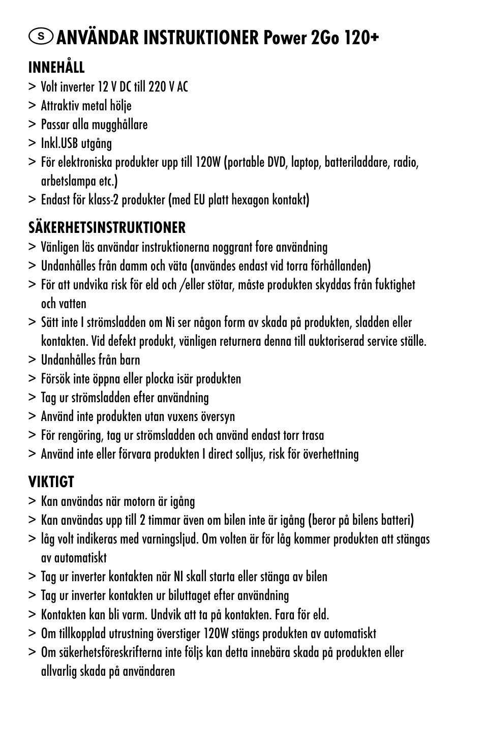 Användar instruktioner power 2go 120 | ANSMANN 5600003 Power2Go 120+ User Manual | Page 20 / 46