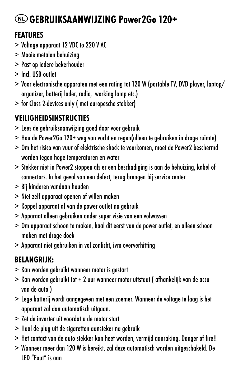 Gebruiksaanwijzing power2go 120 | ANSMANN 5600003 Power2Go 120+ User Manual | Page 26 / 46