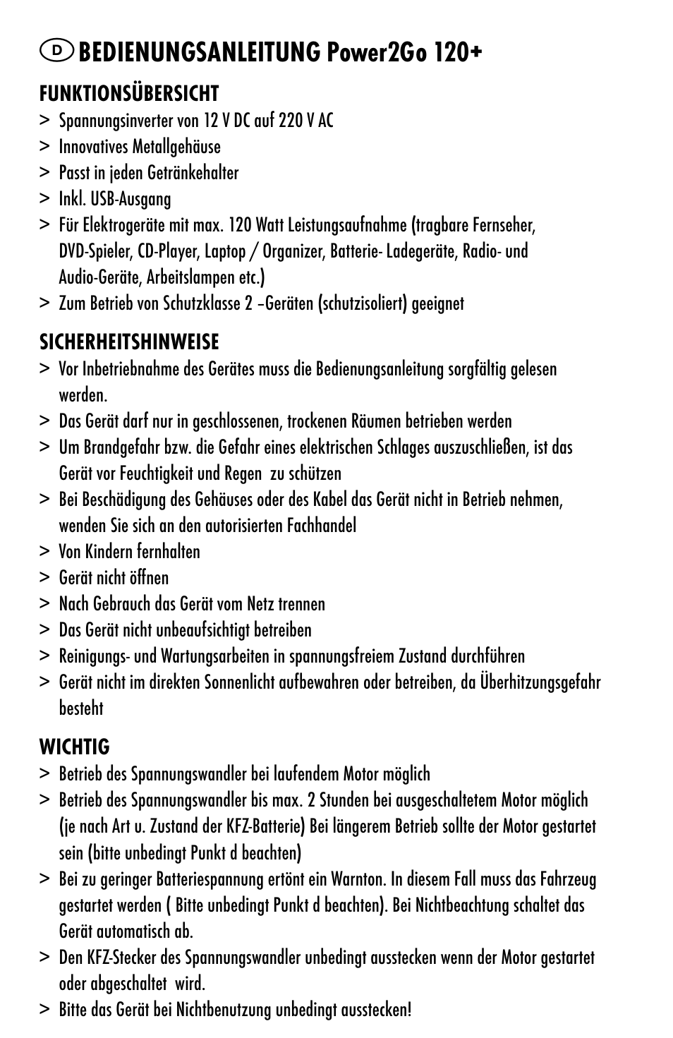 Bedienungsanleitung power2go 120 | ANSMANN 5600003 Power2Go 120+ User Manual | Page 6 / 46