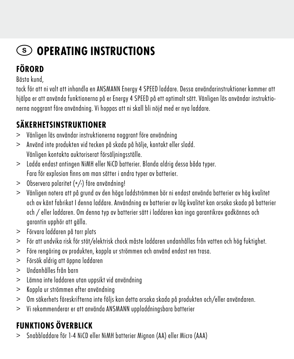 Operating instructions | ANSMANN 5707144 Energy 4 speed User Manual | Page 38 / 76