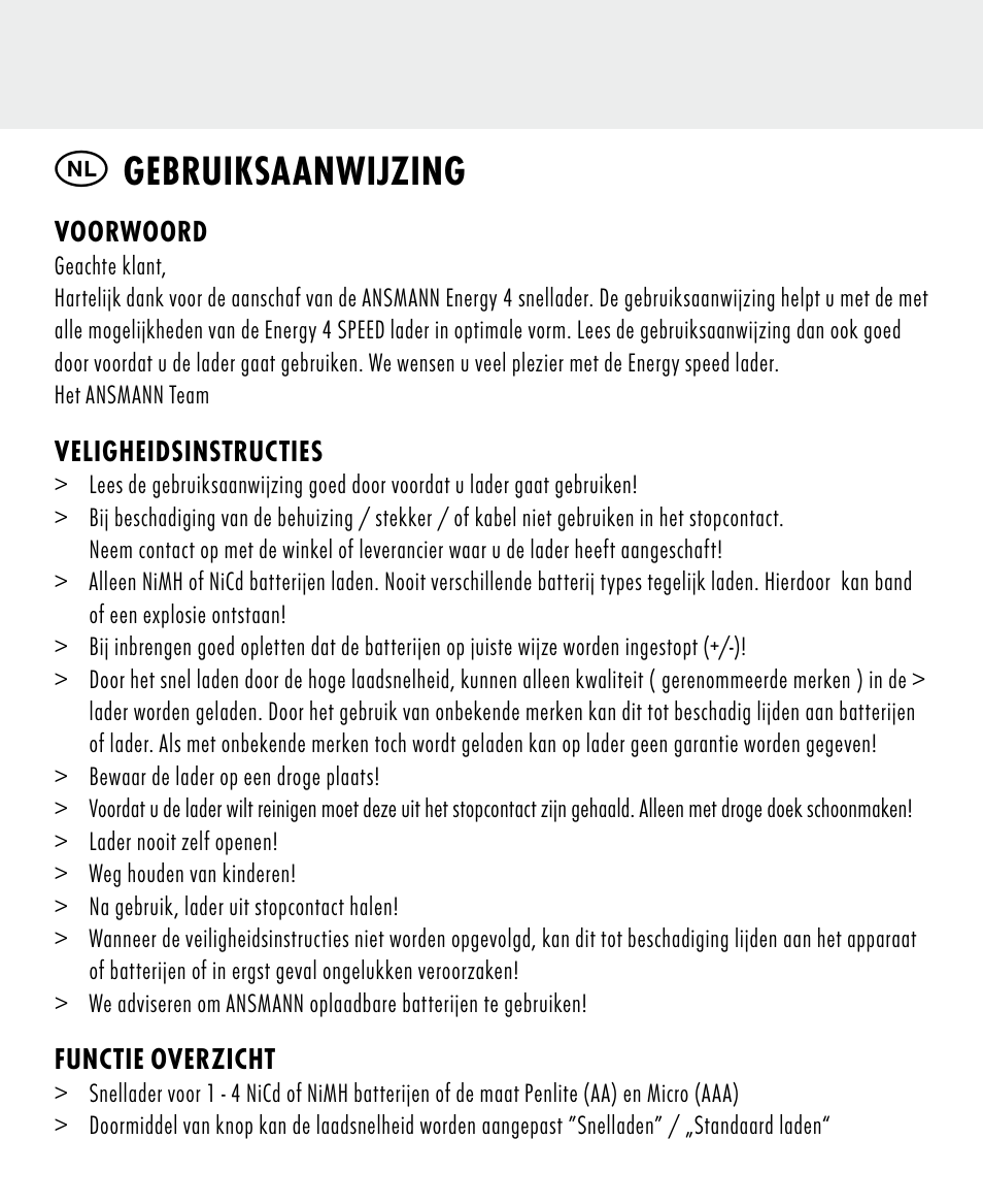 Gebruiksaanwijzing | ANSMANN 5707144 Energy 4 speed User Manual | Page 46 / 76