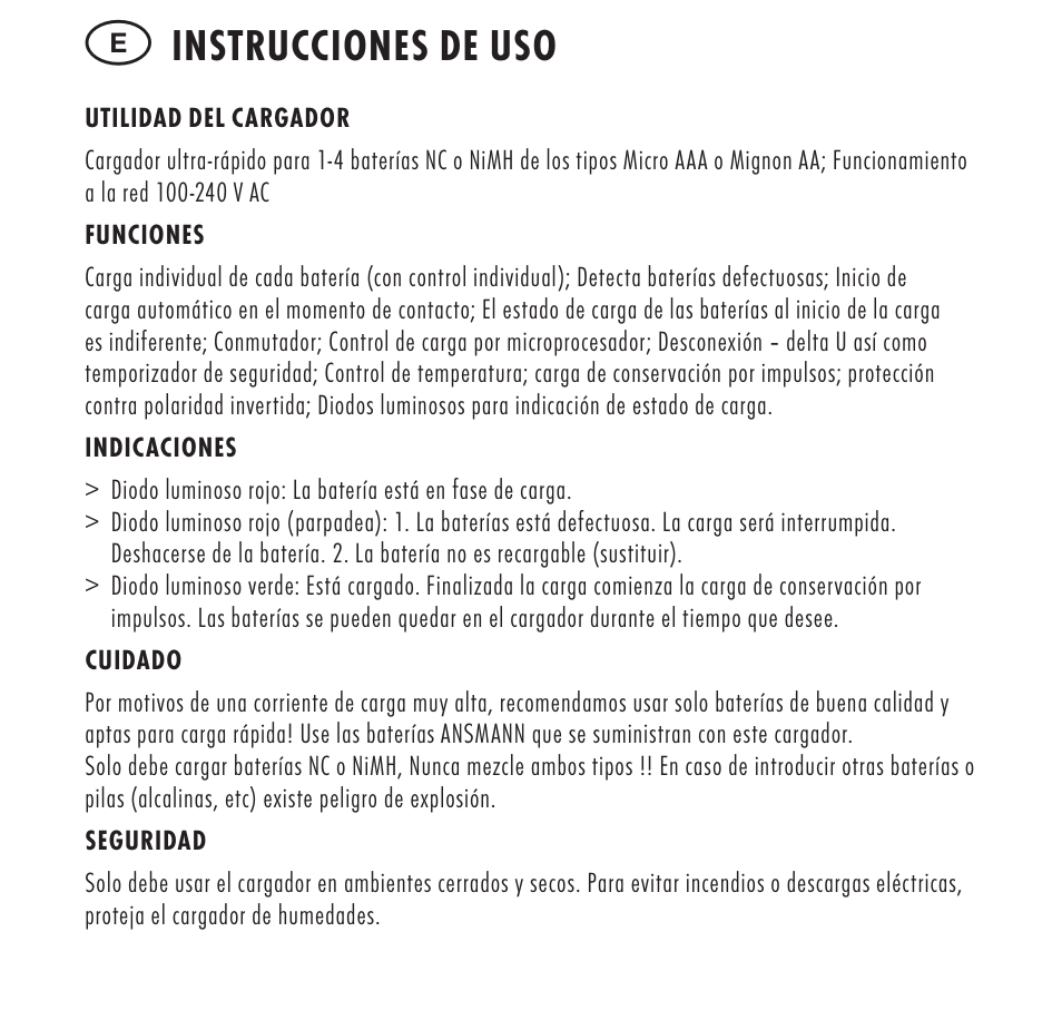 Instrucciones de uso | ANSMANN 5707153 Digispeed 4 Ultra+ User Manual | Page 14 / 48