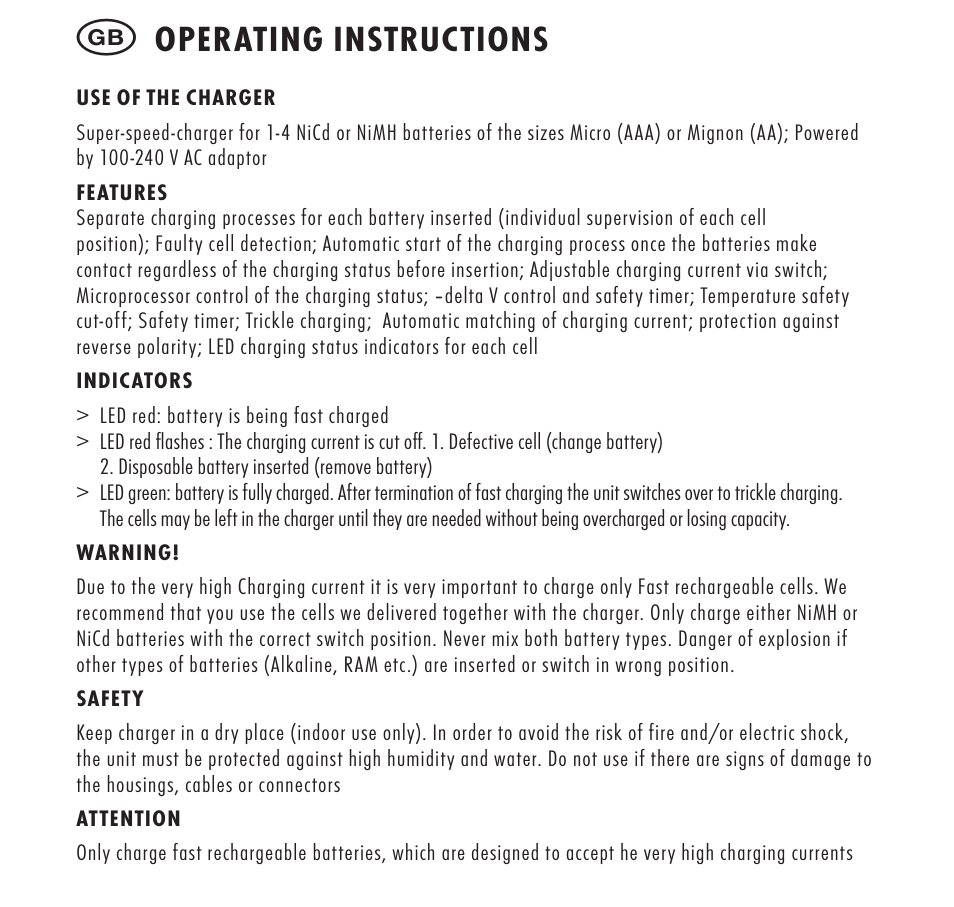 Operating instructions | ANSMANN 5707153 Digispeed 4 Ultra+ User Manual | Page 2 / 48