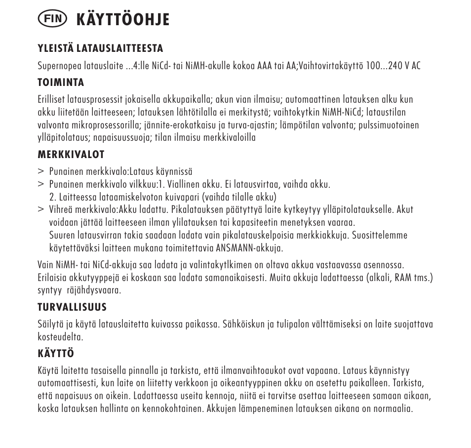Käyttöohje | ANSMANN 5707153 Digispeed 4 Ultra+ User Manual | Page 20 / 48