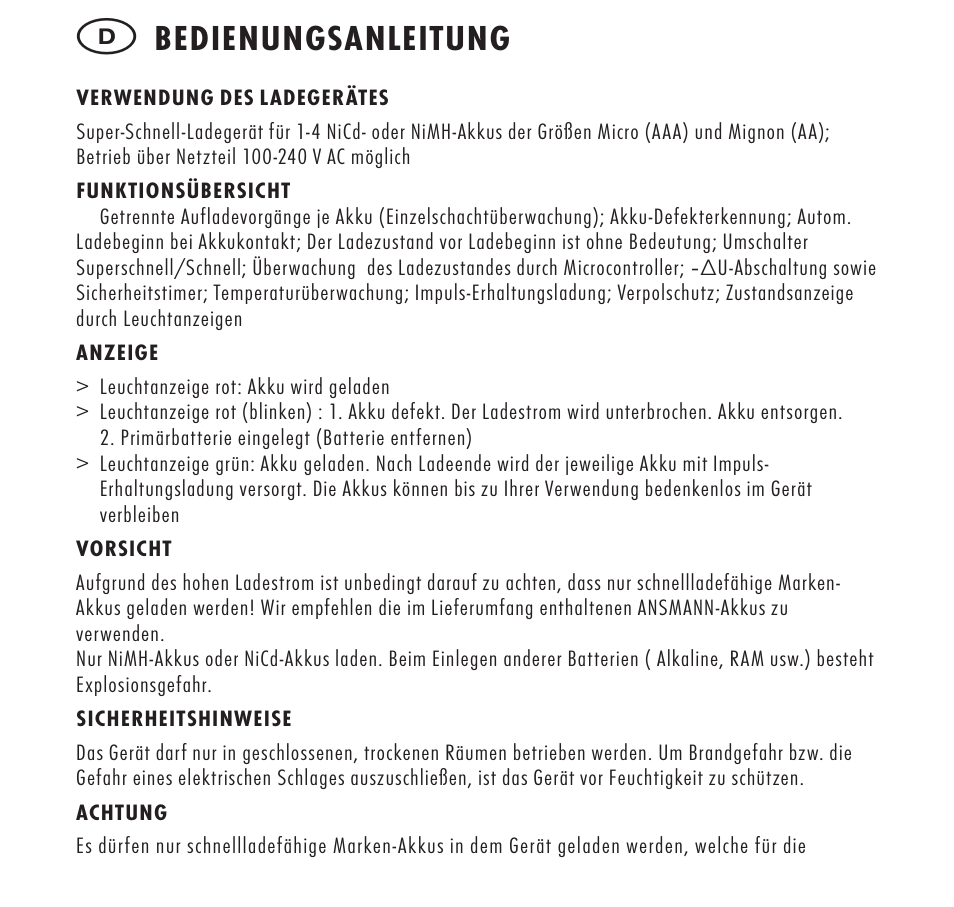 Bedienungsanleitung | ANSMANN 5707153 Digispeed 4 Ultra+ User Manual | Page 4 / 48