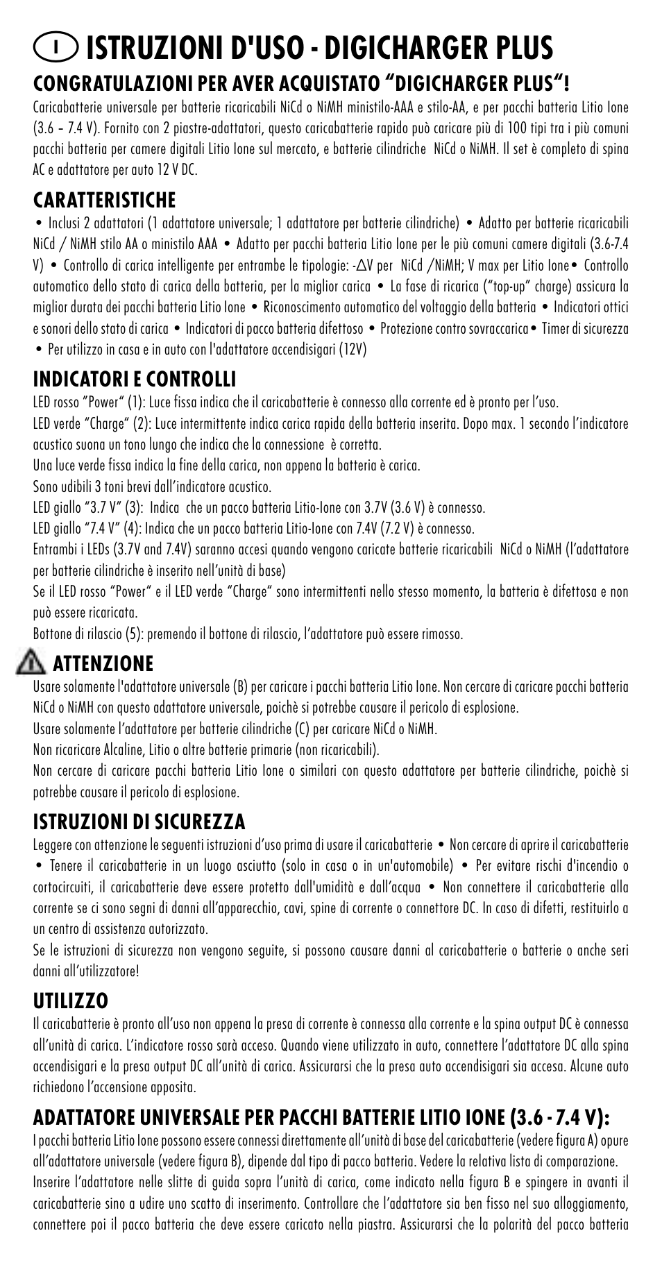 Istruzioni d'uso - digicharger plus | ANSMANN 5025023 DigiCharger plus User Manual | Page 11 / 39