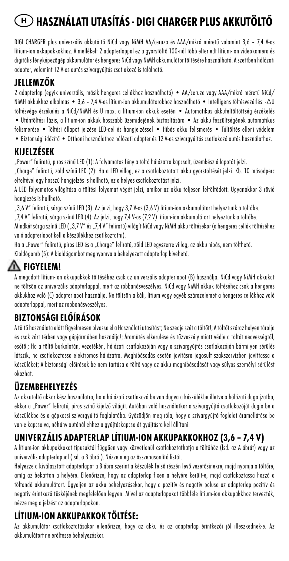 Használati utasítás - digi charger plus akkutöltő | ANSMANN 5025023 DigiCharger plus User Manual | Page 13 / 39