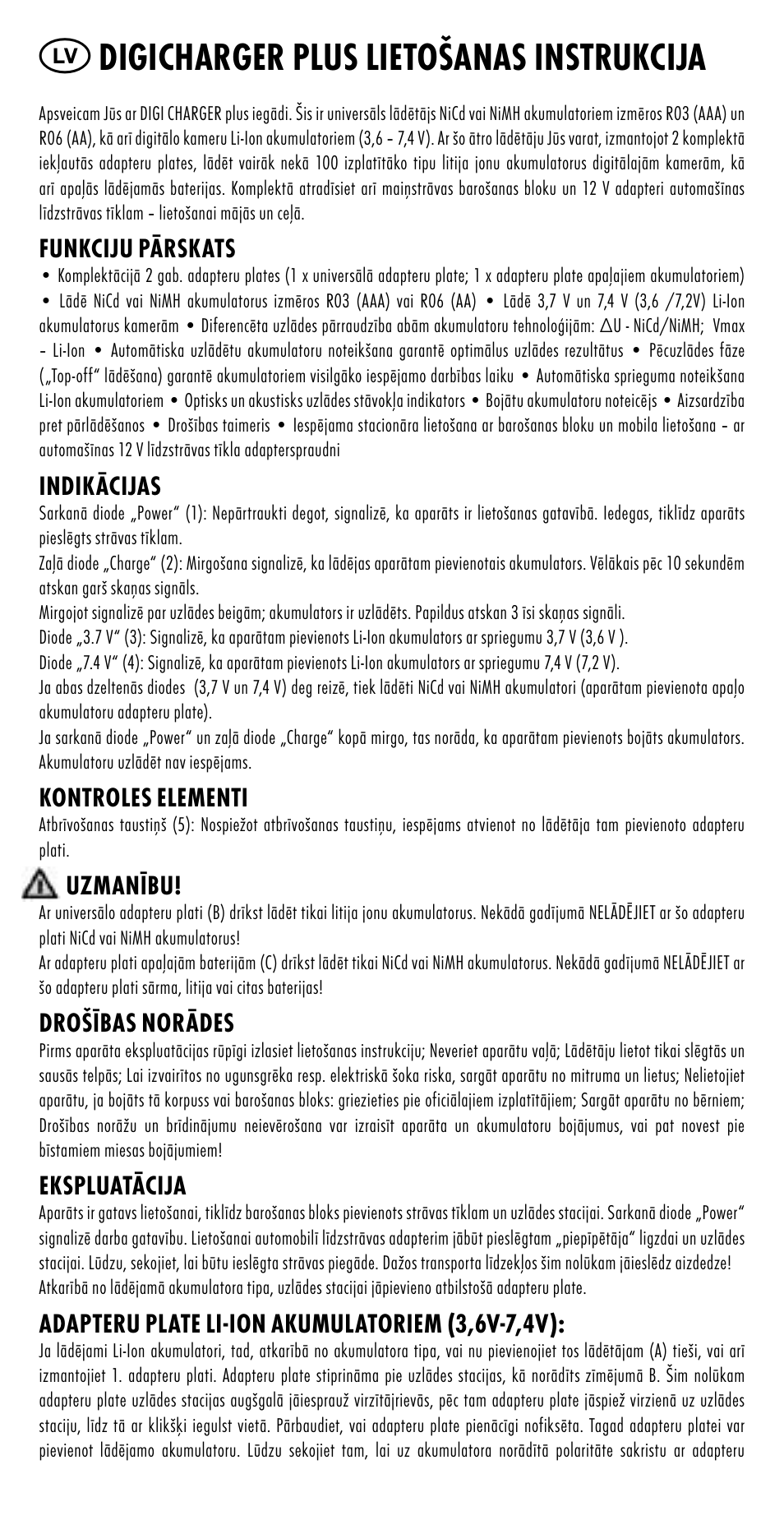 Digicharger plus lietošanas instrukcija | ANSMANN 5025023 DigiCharger plus User Manual | Page 17 / 39