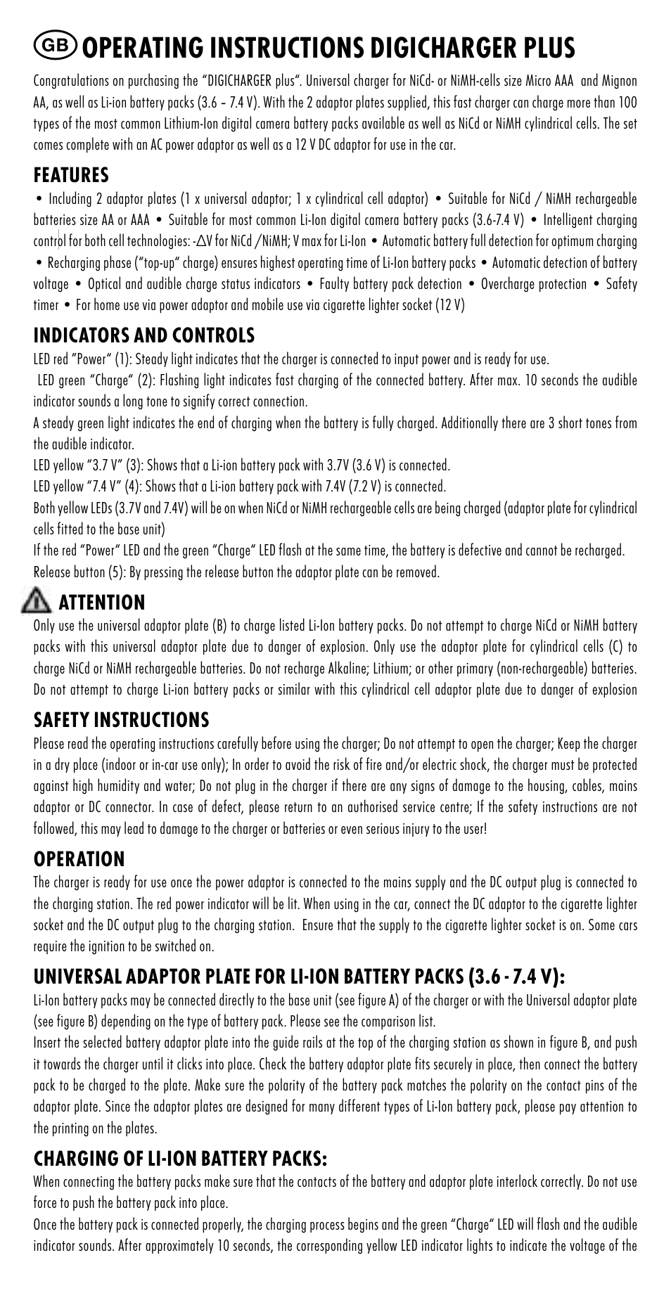 Operating instructions digicharger plus | ANSMANN 5025023 DigiCharger plus User Manual | Page 3 / 39