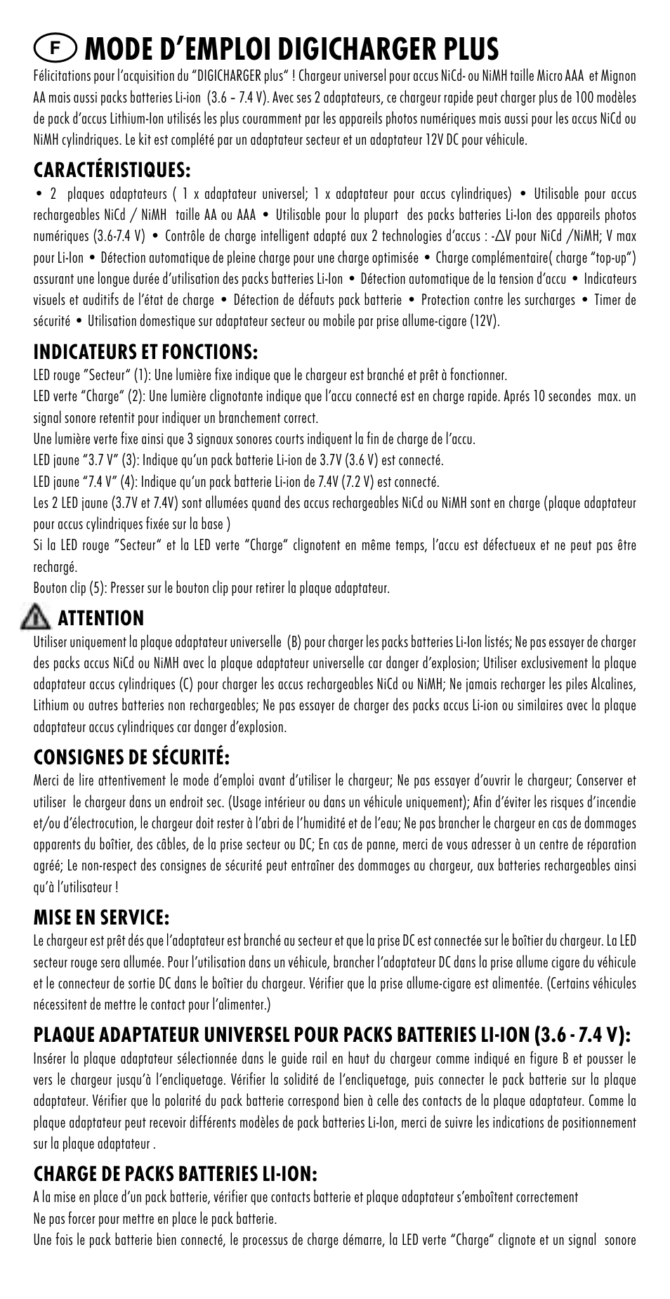 Mode d’emploi digicharger plus | ANSMANN 5025023 DigiCharger plus User Manual | Page 7 / 39