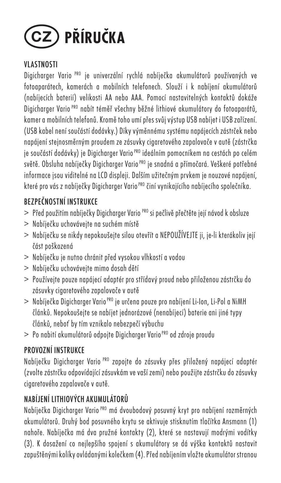Příručka | ANSMANN 5025132 DigiCharger Vario Pro User Manual | Page 30 / 48