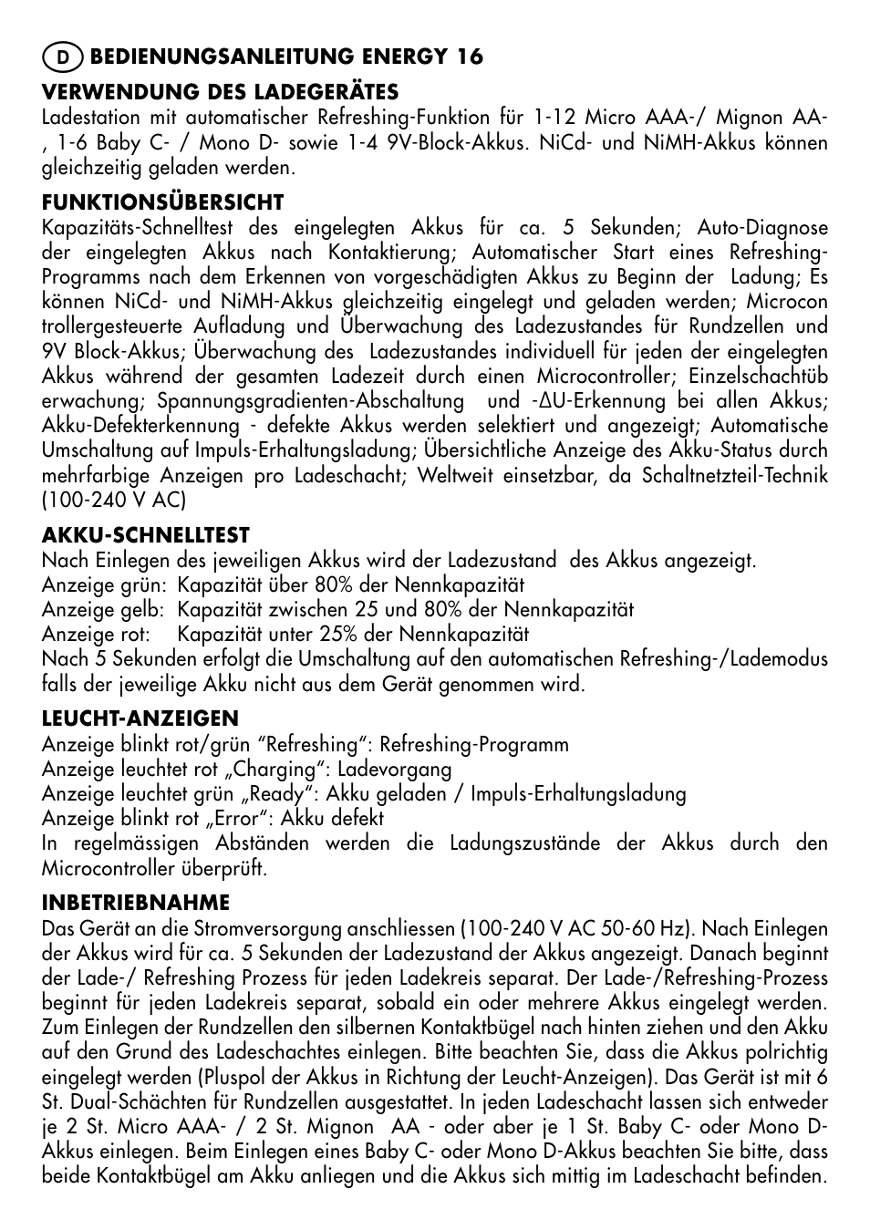 ANSMANN 5207123 Energy 16 User Manual | Page 2 / 28