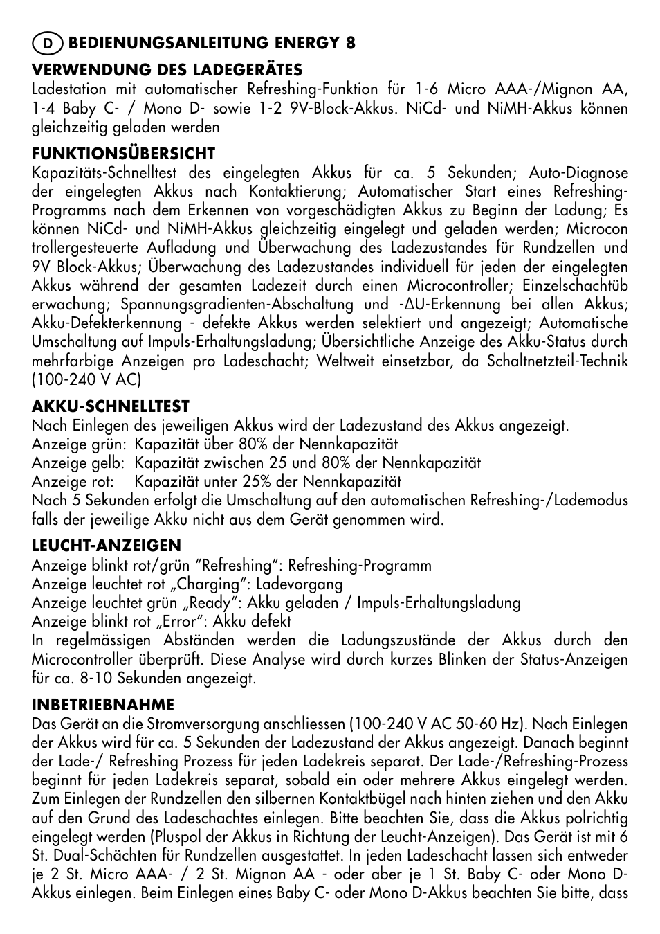 ANSMANN 5207132 Energy 8 User Manual | Page 2 / 26