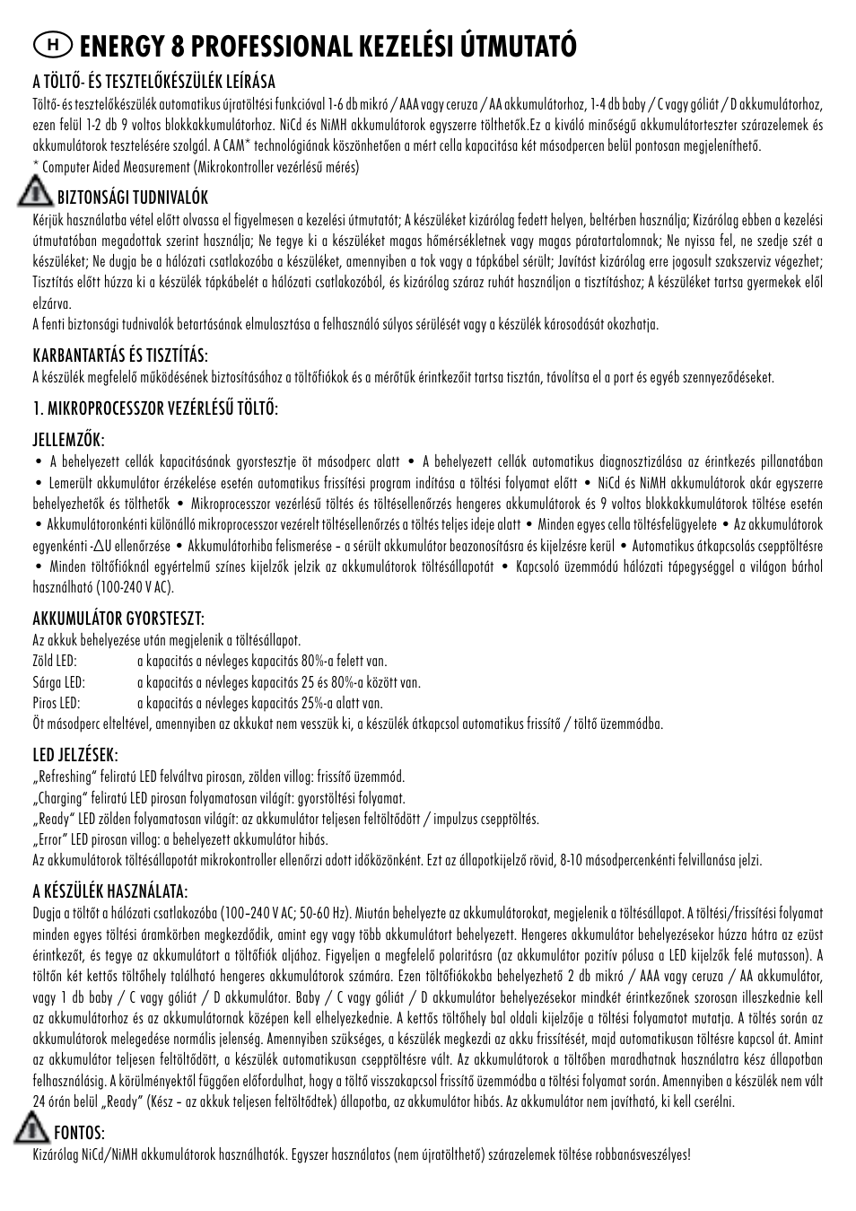 Energy 8 professional kezelési útmutató | ANSMANN 5207313 Energy 8 professional User Manual | Page 13 / 41