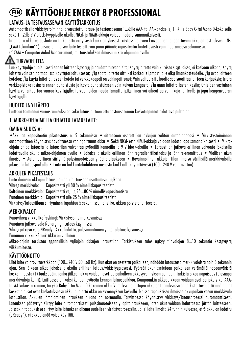 Käyttöohje energy 8 professional | ANSMANN 5207313 Energy 8 professional User Manual | Page 19 / 41