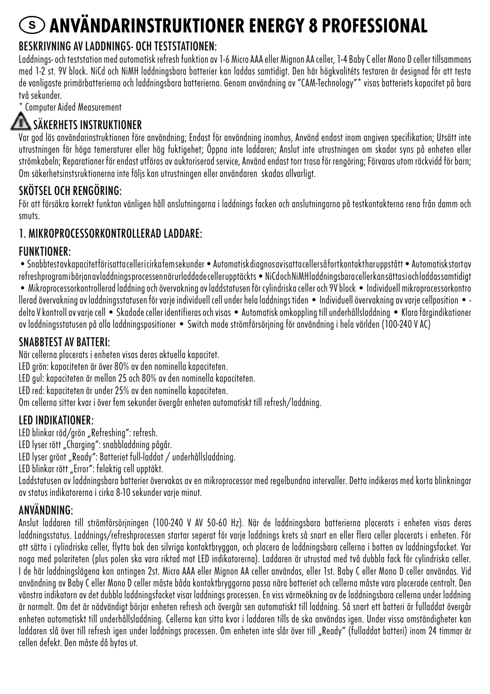 Användarinstruktioner energy 8 professional | ANSMANN 5207313 Energy 8 professional User Manual | Page 21 / 41