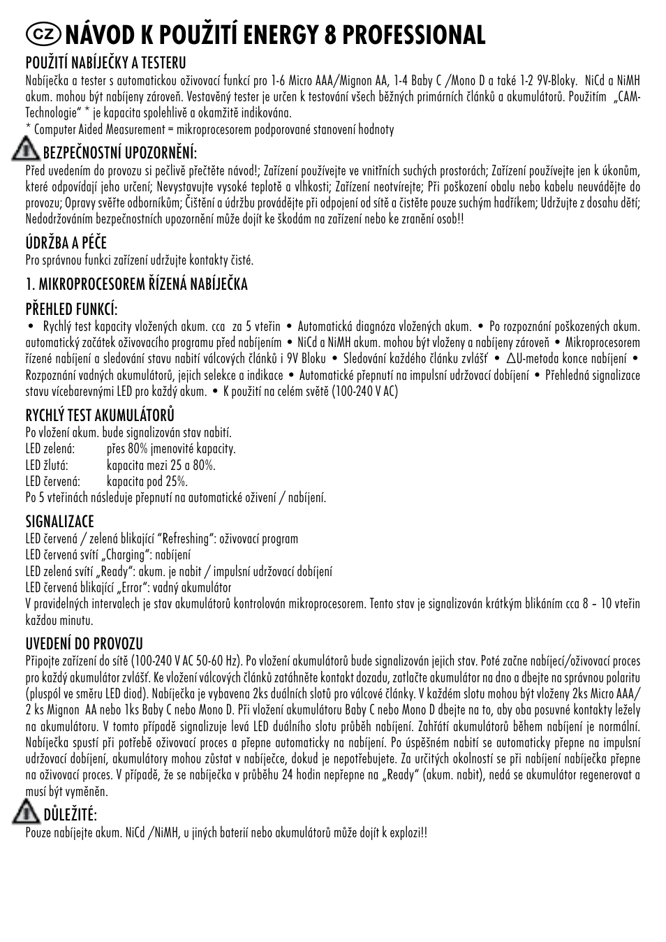 Návod k použití energy 8 professional | ANSMANN 5207313 Energy 8 professional User Manual | Page 29 / 41