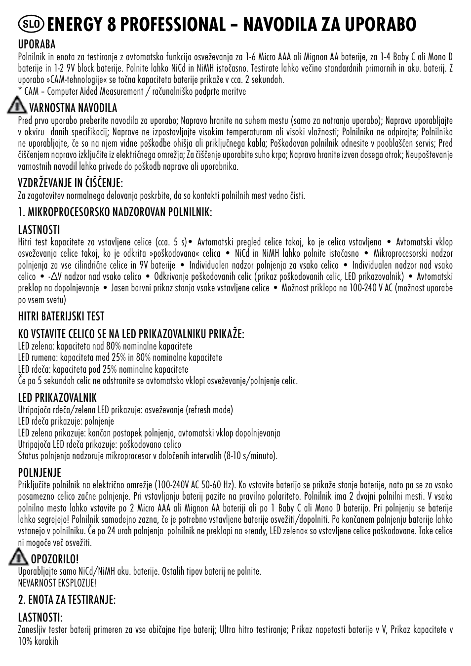 Energy 8 professional – navodila za uporabo | ANSMANN 5207313 Energy 8 professional User Manual | Page 35 / 41