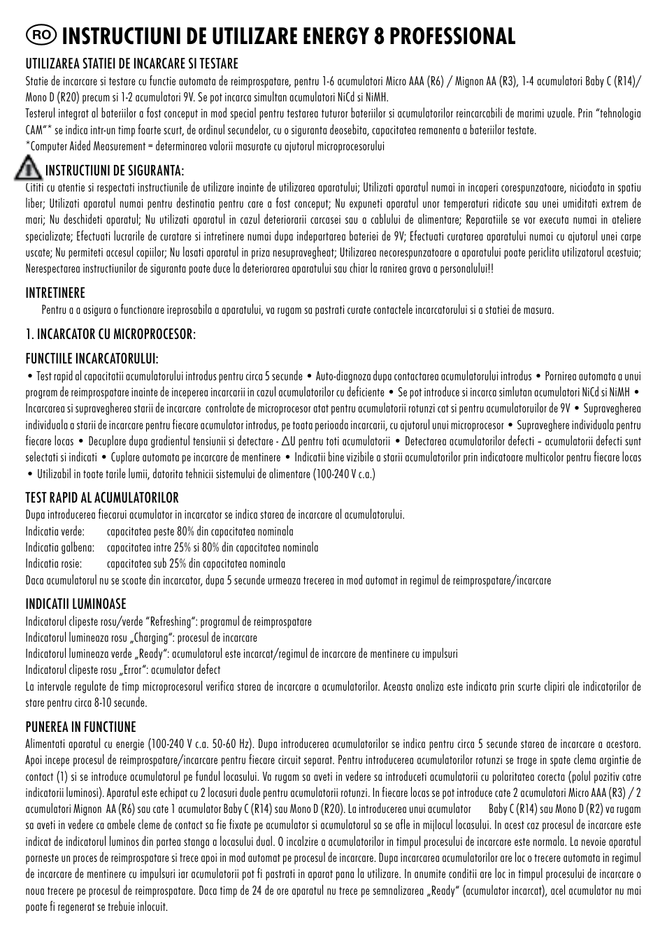 Instructiuni de utilizare energy 8 professional | ANSMANN 5207313 Energy 8 professional User Manual | Page 37 / 41