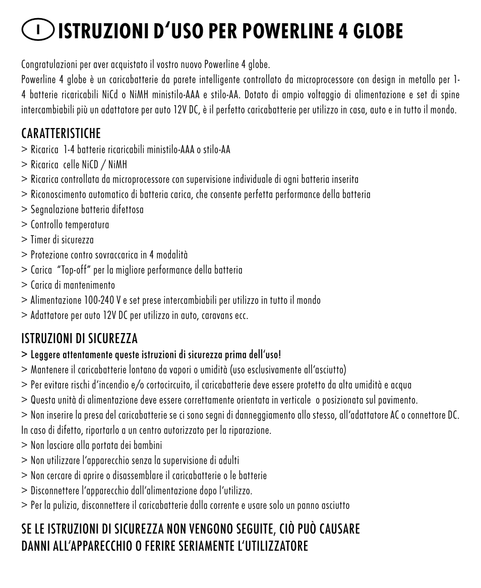 Istruzioni d‘uso per powerline 4 globe | ANSMANN 5307213 Powerline 4 Globe User Manual | Page 11 / 45
