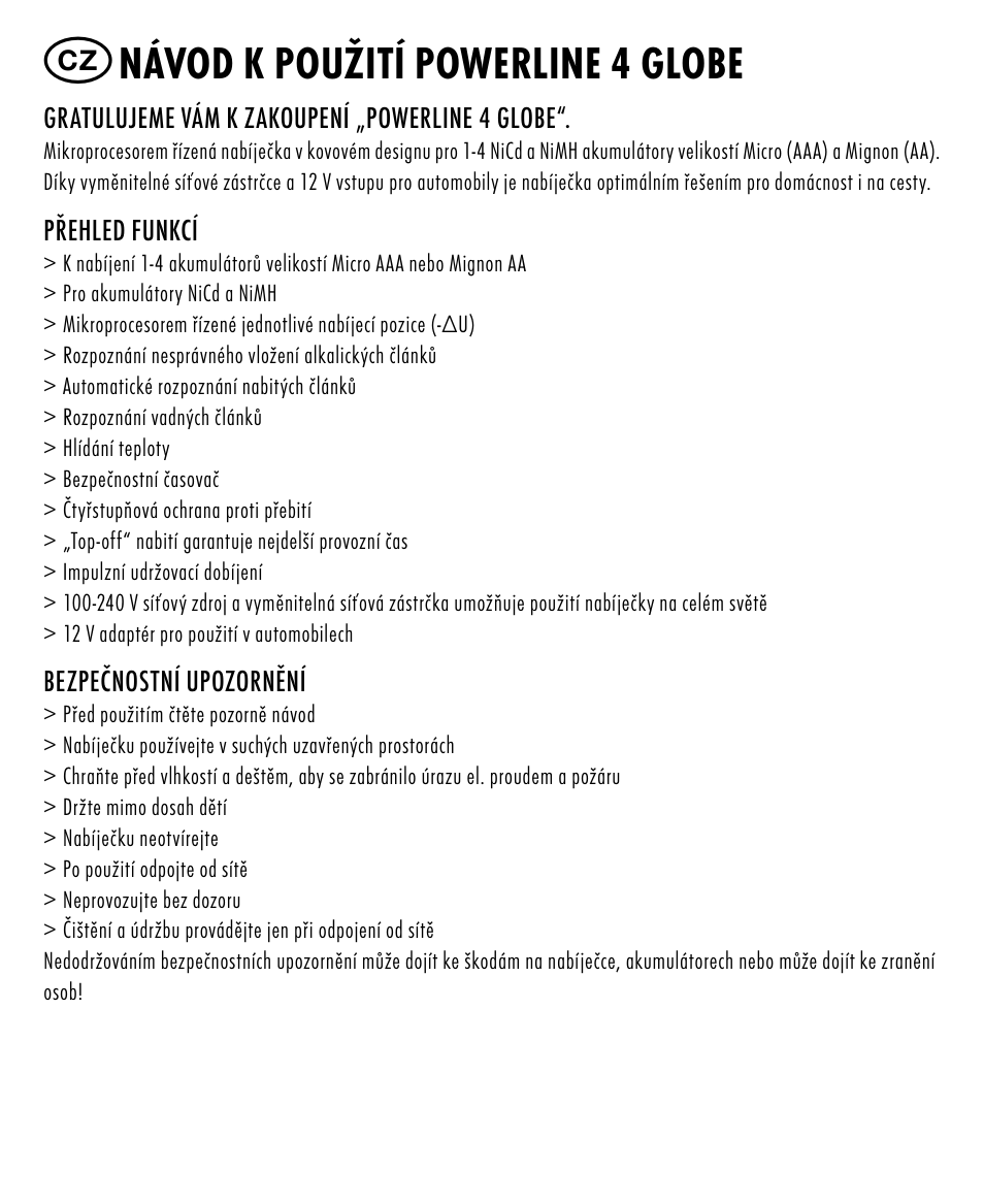 Návod k použití powerline 4 globe | ANSMANN 5307213 Powerline 4 Globe User Manual | Page 29 / 45