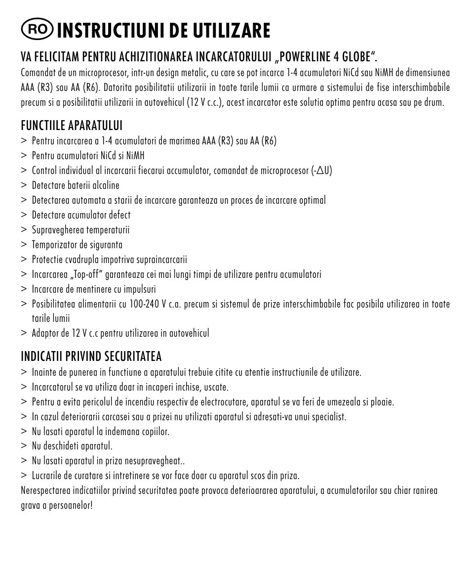 Instructiuni de utilizare | ANSMANN 5307213 Powerline 4 Globe User Manual | Page 39 / 45