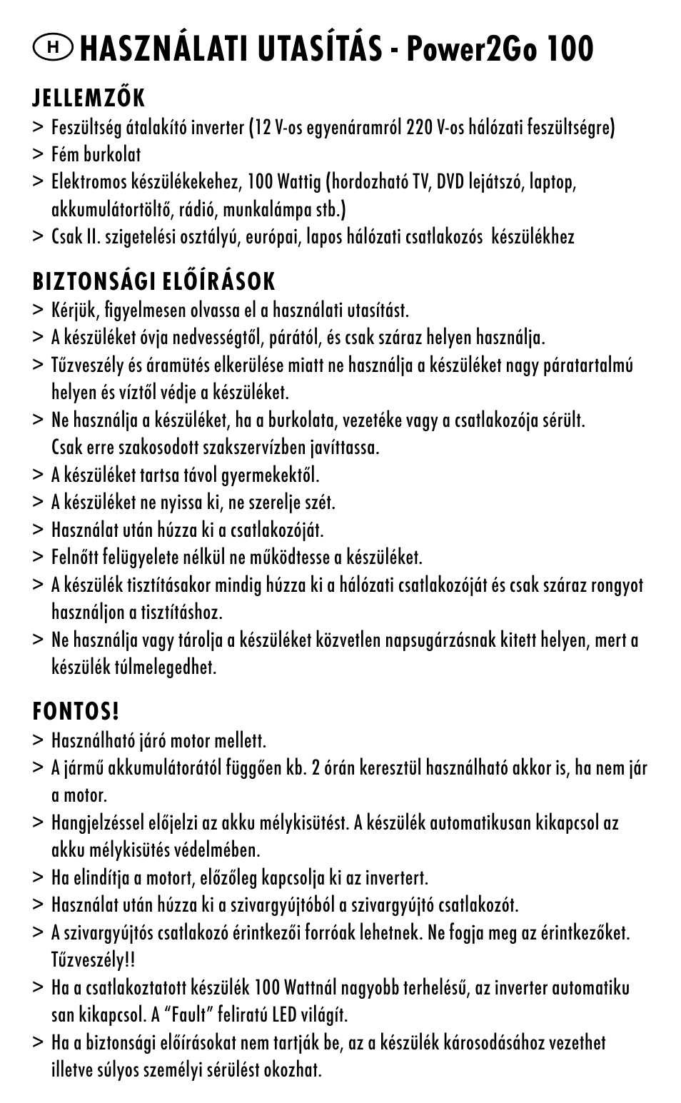Használati utasítás - power2go 100 | ANSMANN 5600013 Power2go 100 User Manual | Page 13 / 45