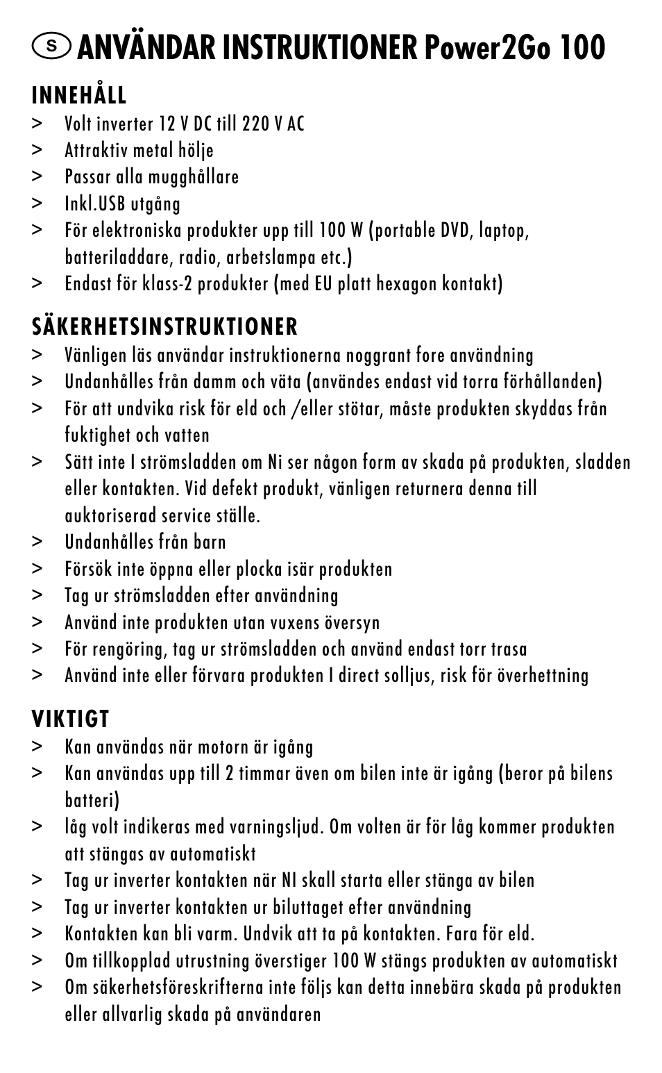 Användar instruktioner power2go 100 | ANSMANN 5600013 Power2go 100 User Manual | Page 19 / 45