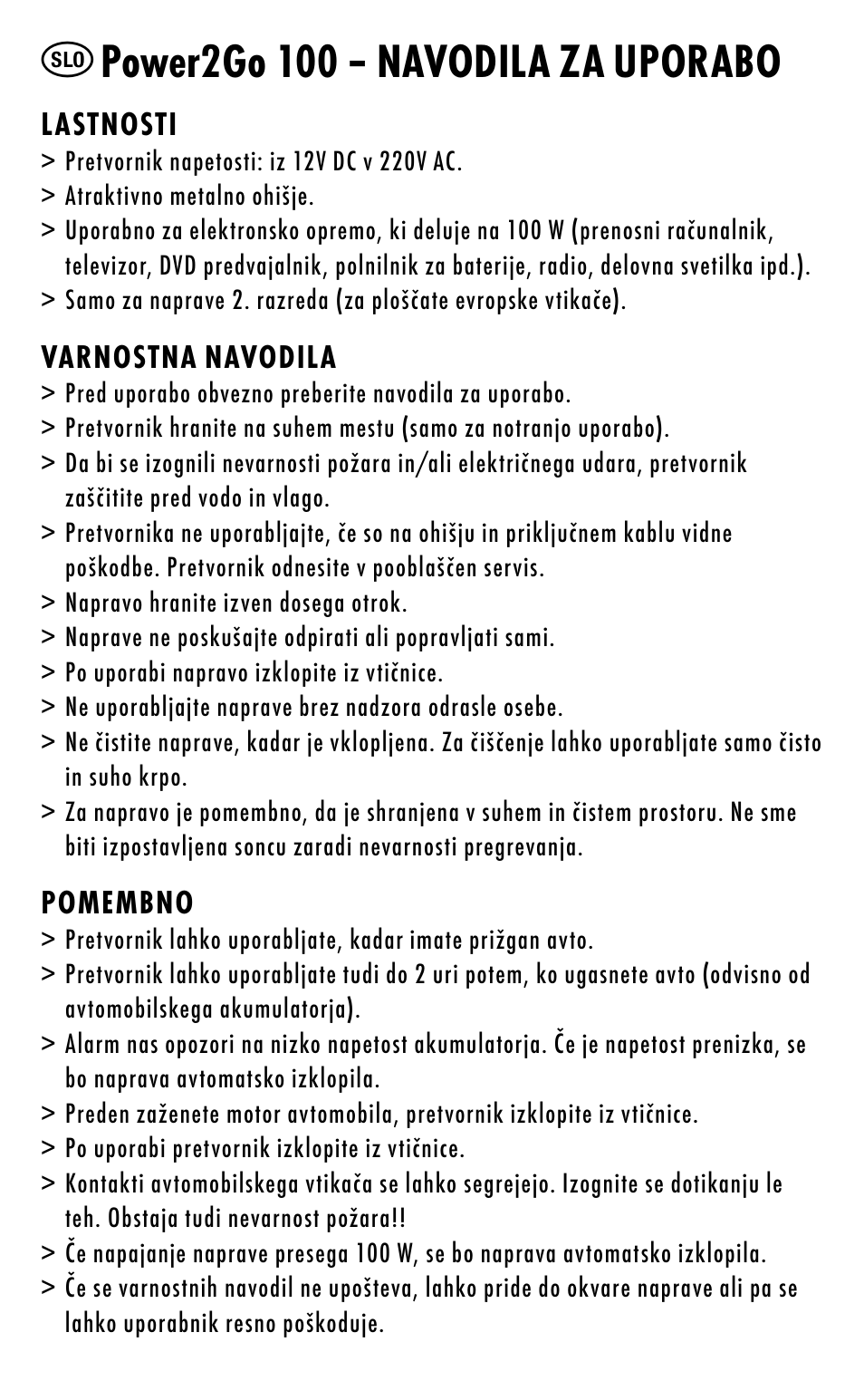 Power2go 100 – navodila za uporabo | ANSMANN 5600013 Power2go 100 User Manual | Page 33 / 45