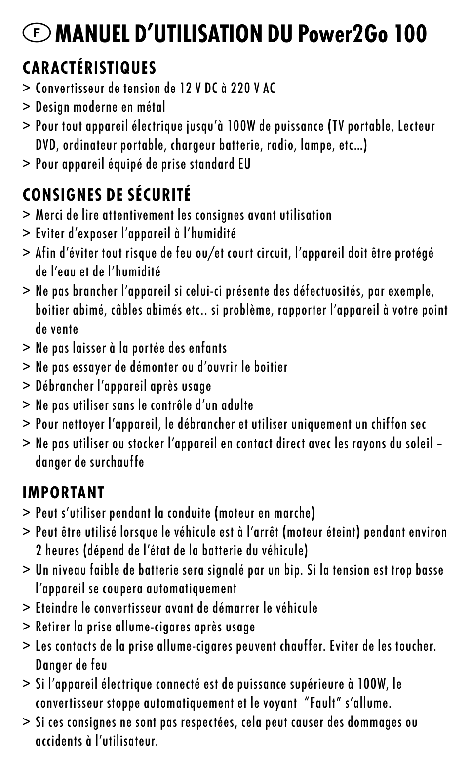 Manuel d’utilisation du power2go 100 | ANSMANN 5600013 Power2go 100 User Manual | Page 7 / 45