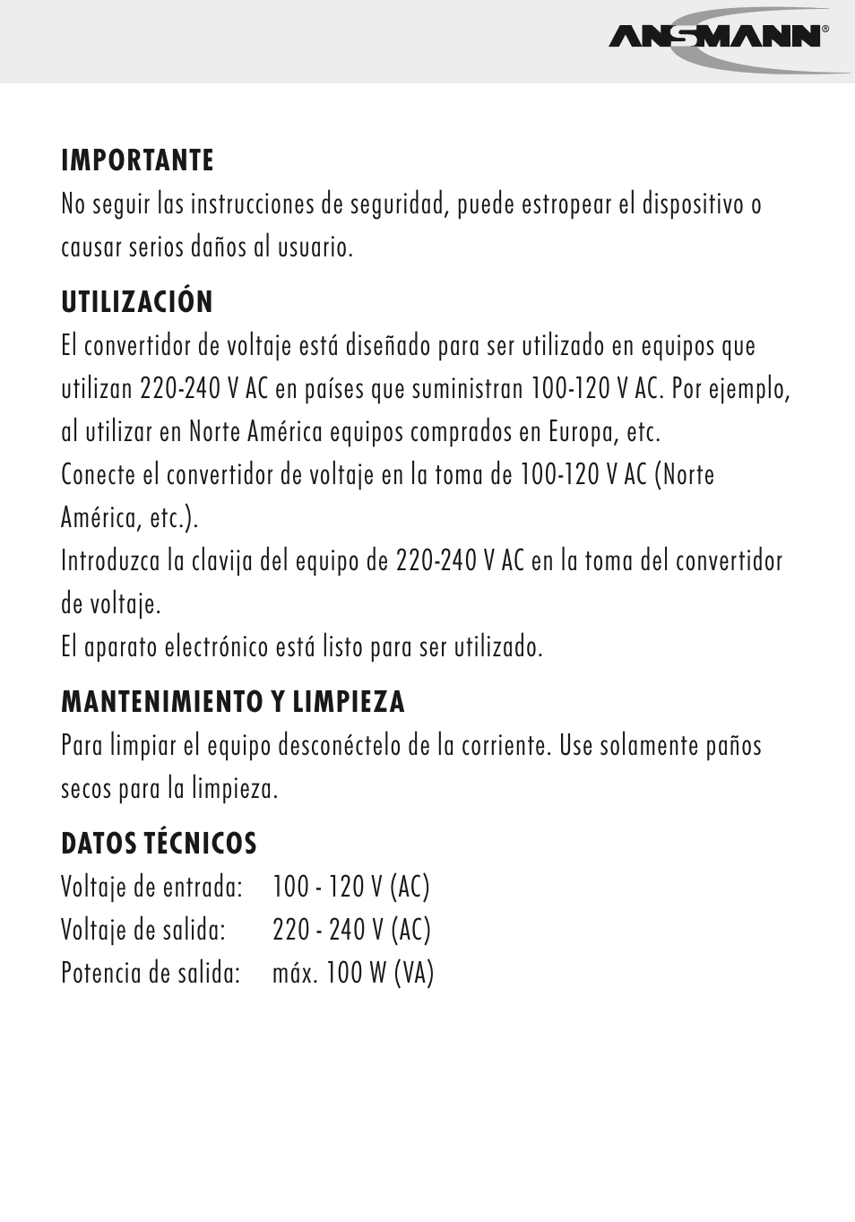 ANSMANN 5500032 VC 100 US User Manual | Page 15 / 36