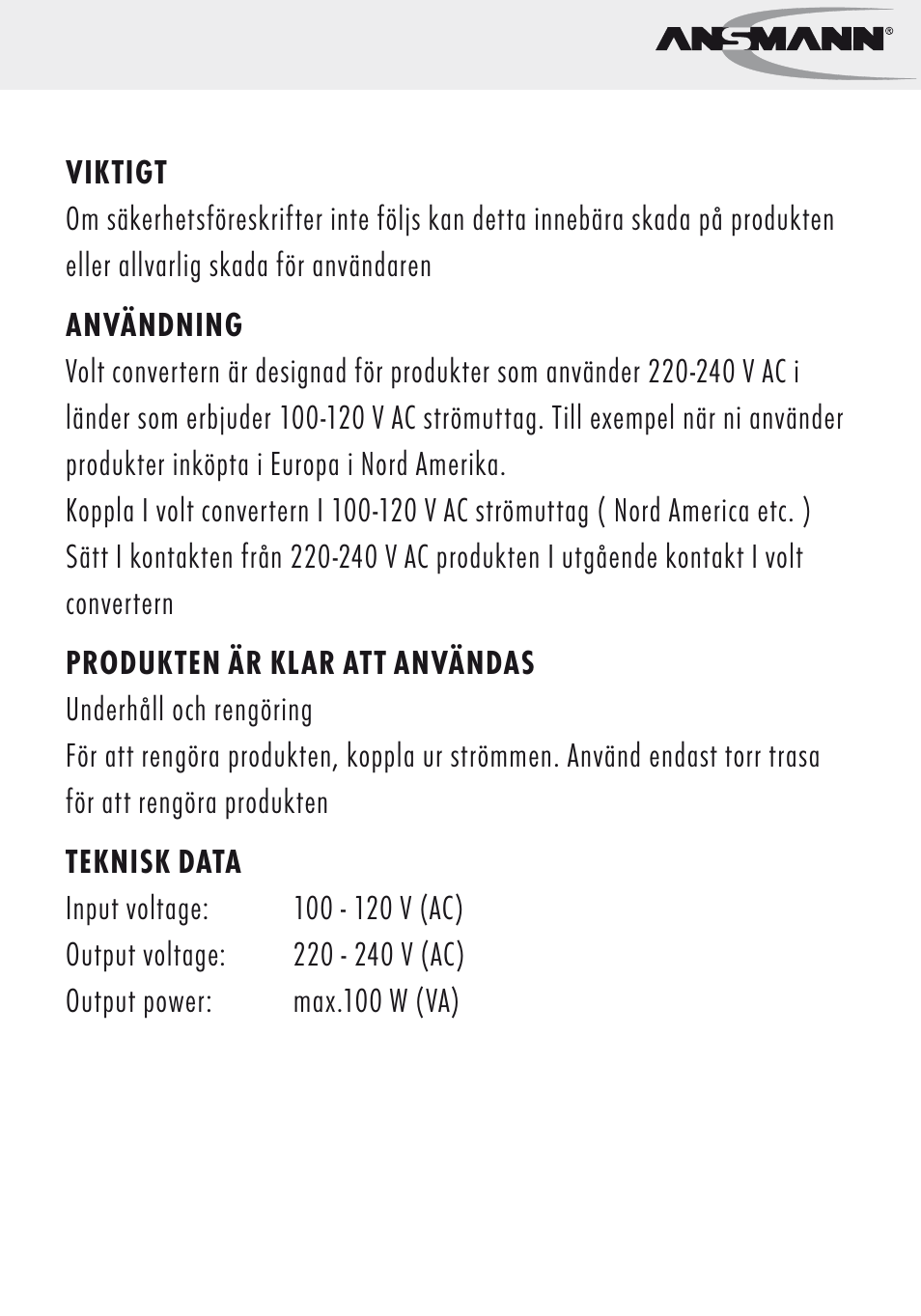 ANSMANN 5500032 VC 100 US User Manual | Page 17 / 36