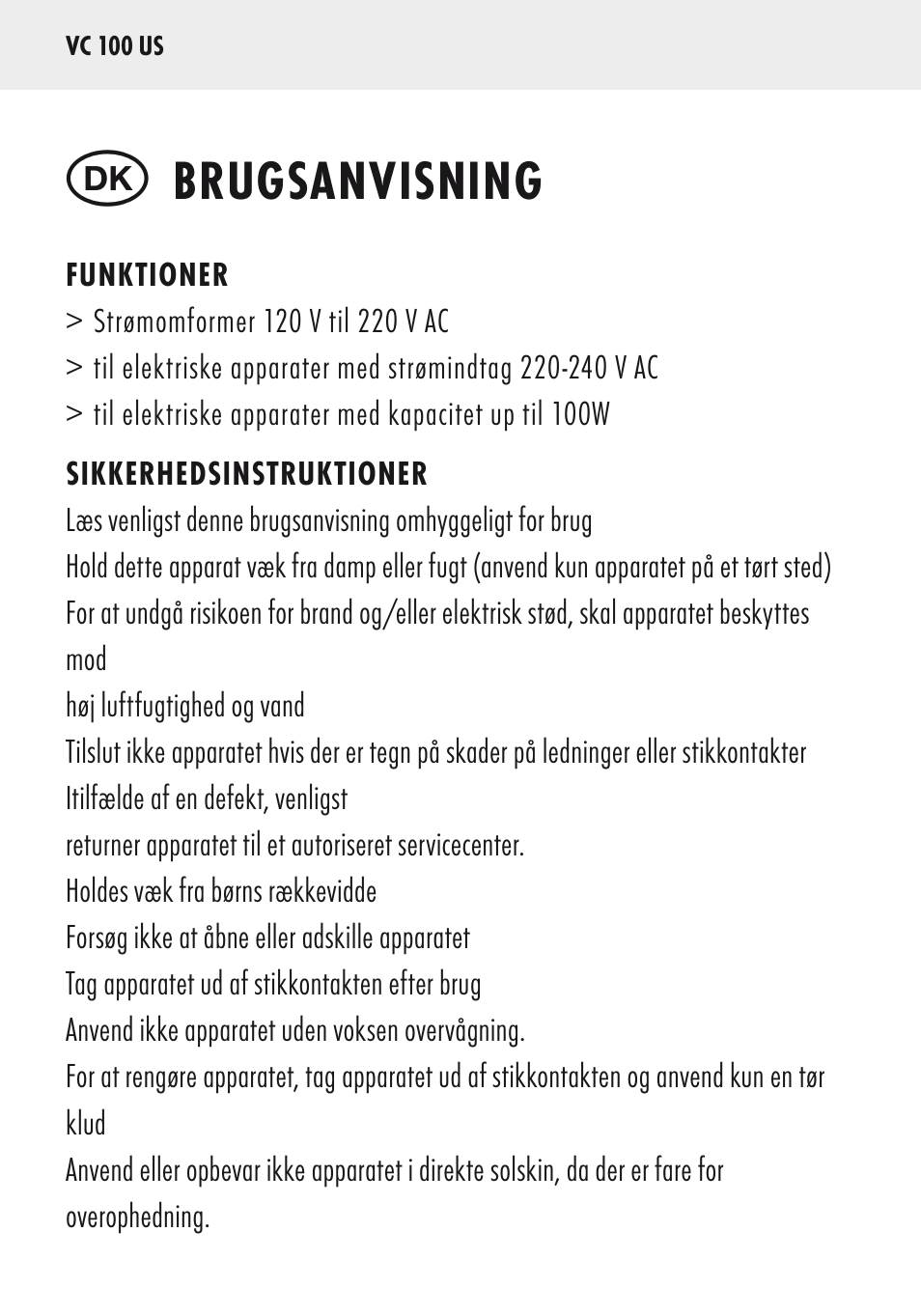 Brugsanvisning | ANSMANN 5500032 VC 100 US User Manual | Page 18 / 36