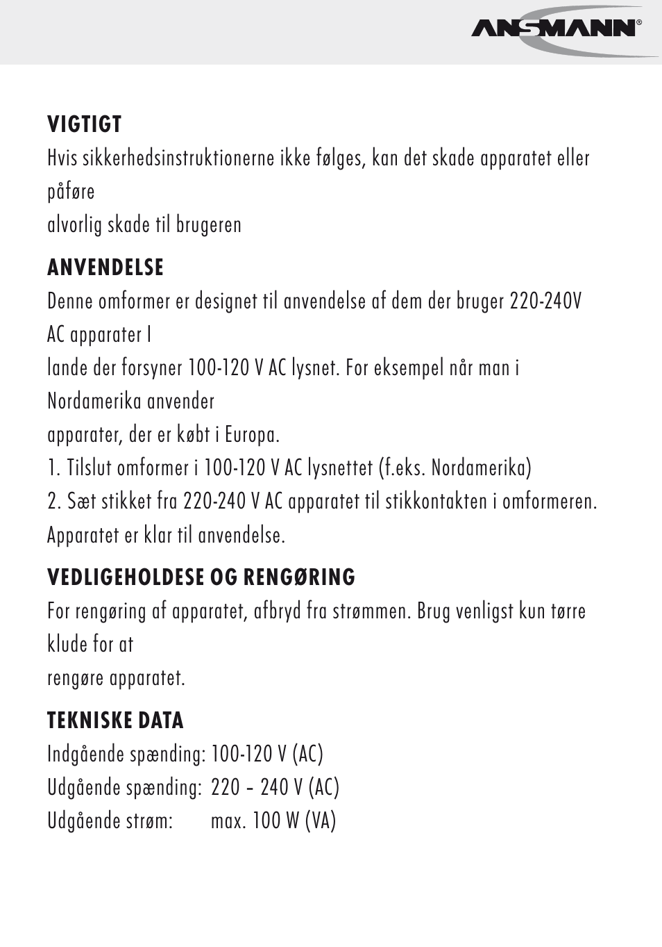 ANSMANN 5500032 VC 100 US User Manual | Page 19 / 36