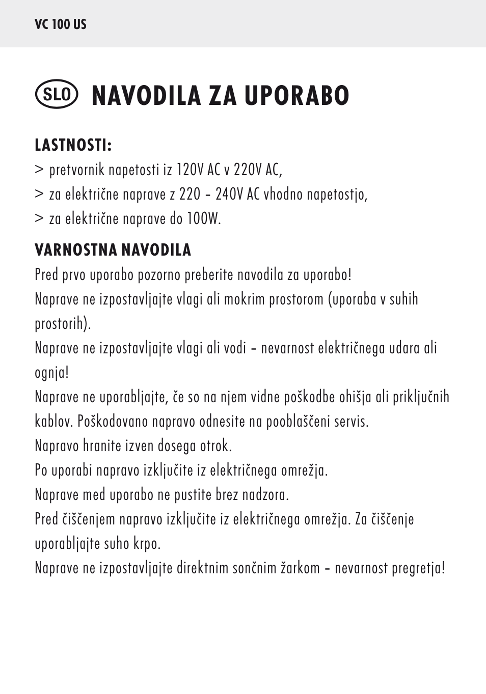 Navodila za uporabo | ANSMANN 5500032 VC 100 US User Manual | Page 26 / 36