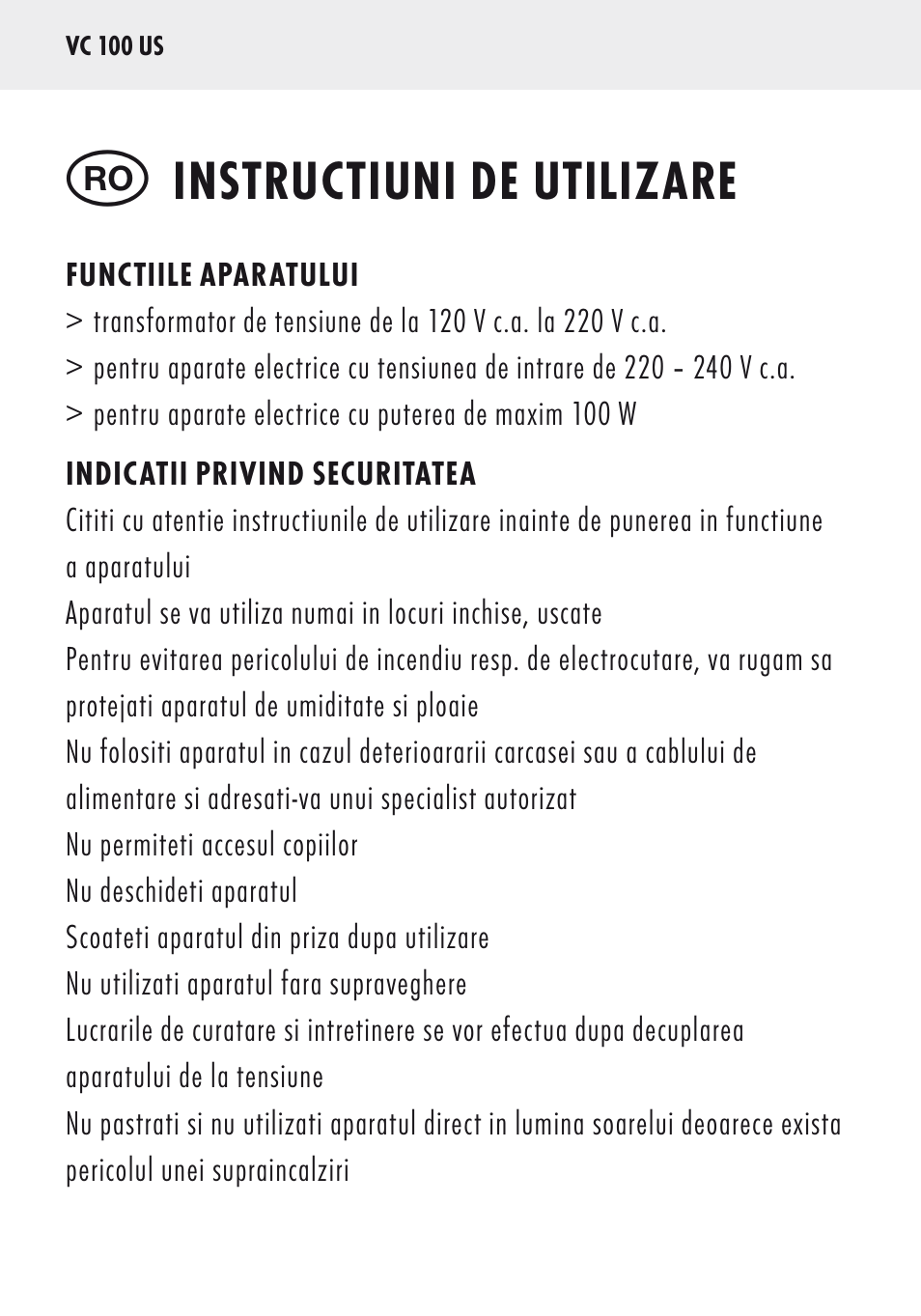 Instructiuni de utilizare | ANSMANN 5500032 VC 100 US User Manual | Page 28 / 36