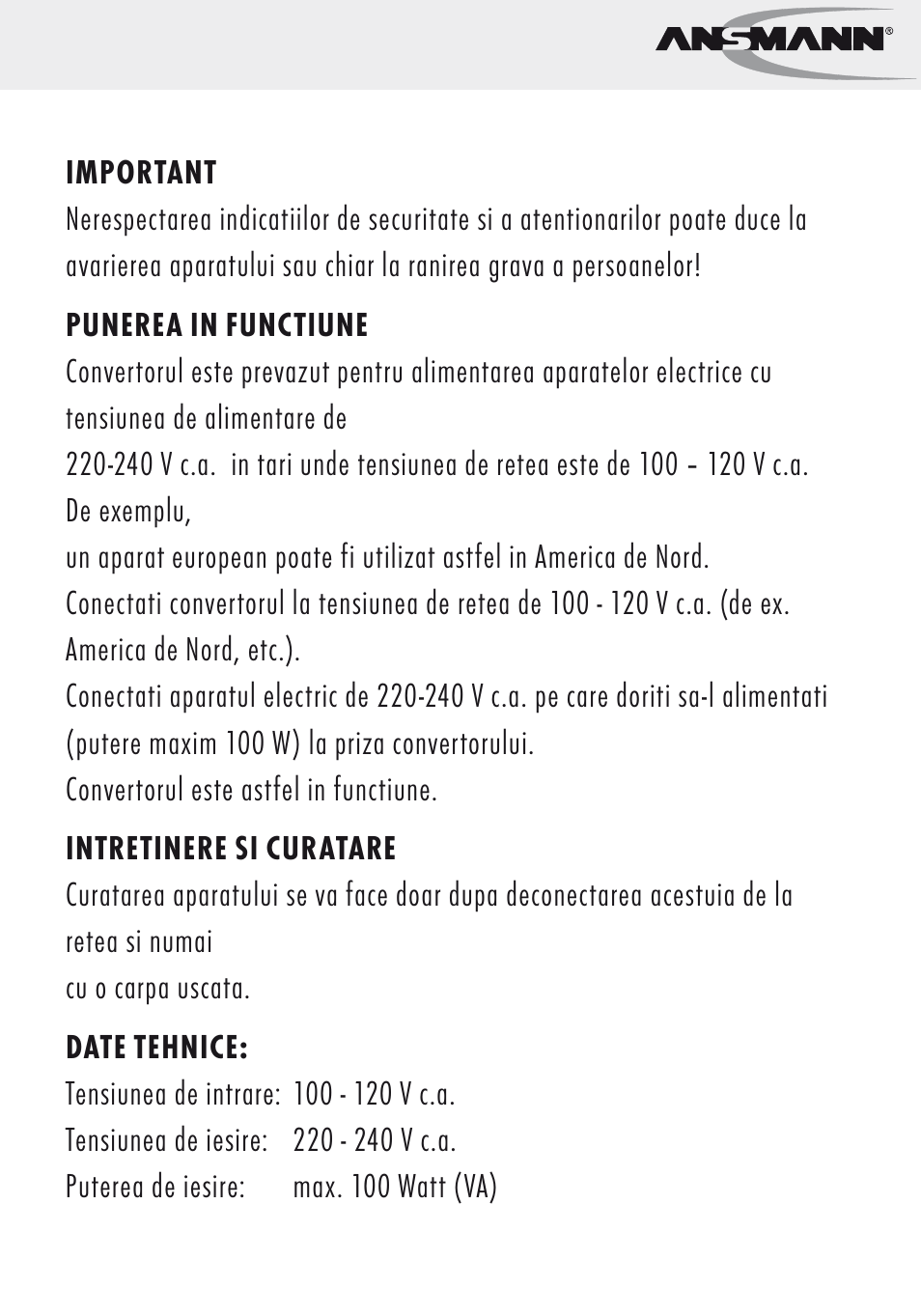 ANSMANN 5500032 VC 100 US User Manual | Page 29 / 36