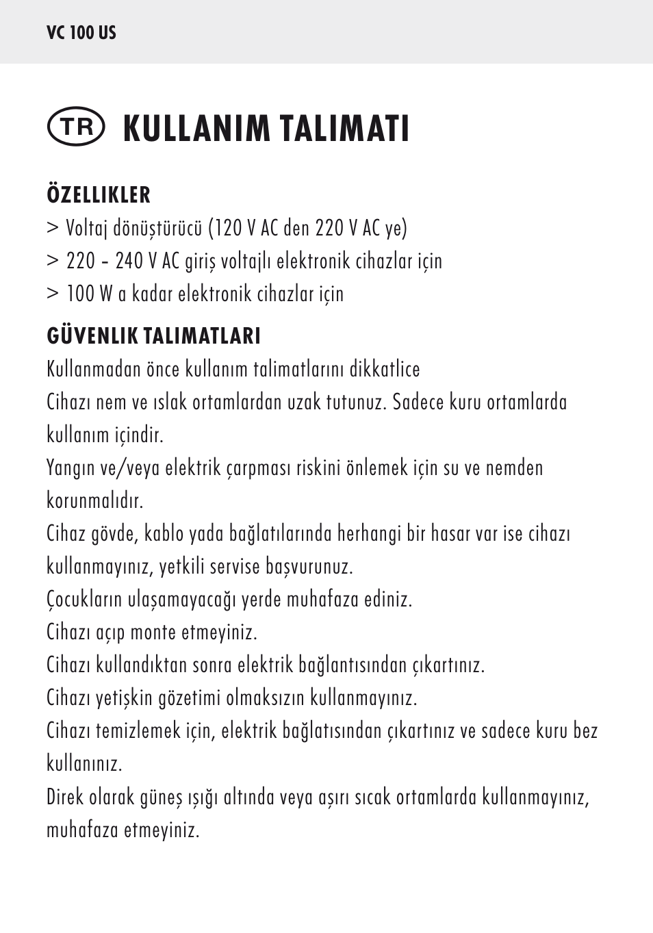 Kullanim talimati | ANSMANN 5500032 VC 100 US User Manual | Page 32 / 36
