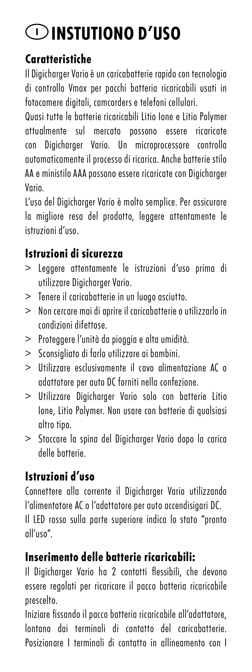 Instutiono d’uso | ANSMANN 5025113 DigiCharger Vario User Manual | Page 10 / 44