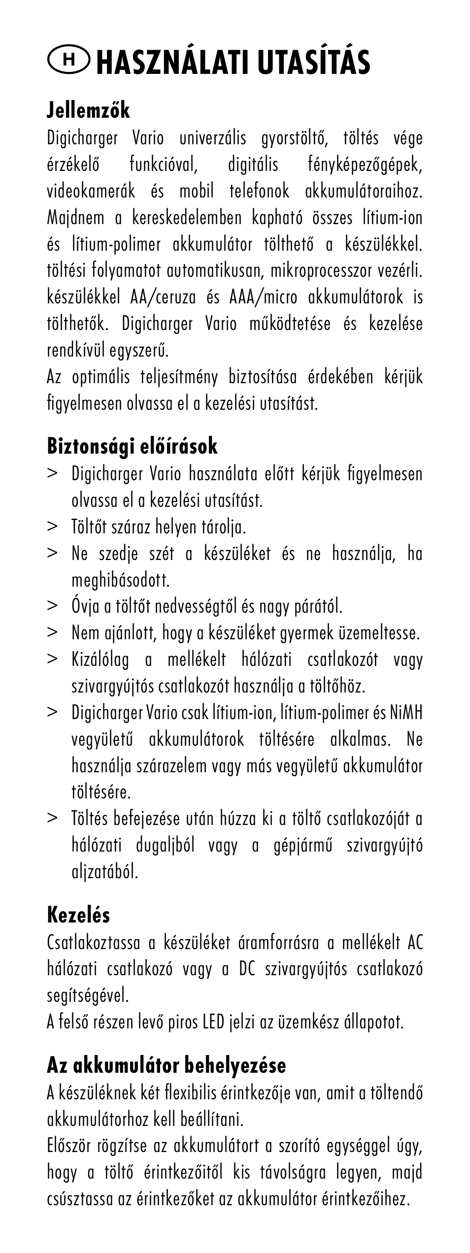 Használati utasítás | ANSMANN 5025113 DigiCharger Vario User Manual | Page 12 / 44
