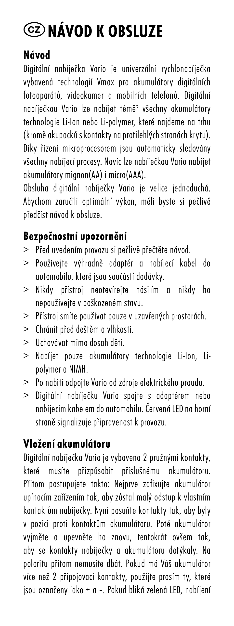 Návod k obsluze | ANSMANN 5025113 DigiCharger Vario User Manual | Page 28 / 44