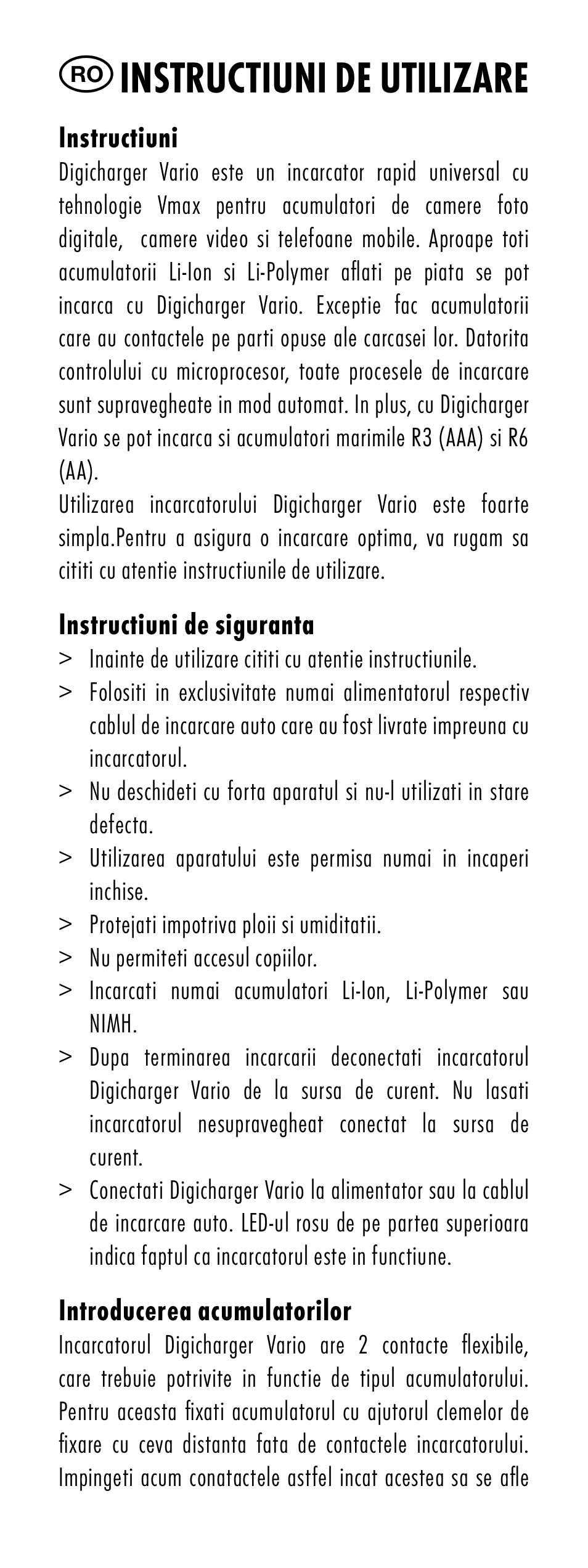 Instructiuni de utilizare | ANSMANN 5025113 DigiCharger Vario User Manual | Page 34 / 44