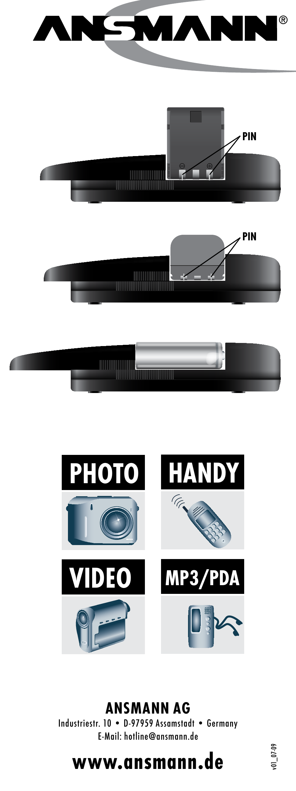 Photo, Handy video, Mp3/pda | ANSMANN 5025113 DigiCharger Vario User Manual | Page 44 / 44