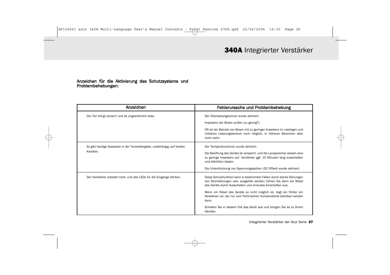 340a integrierter verstärker | Cambridge Audio Azur 340A User Manual | Page 27 / 114